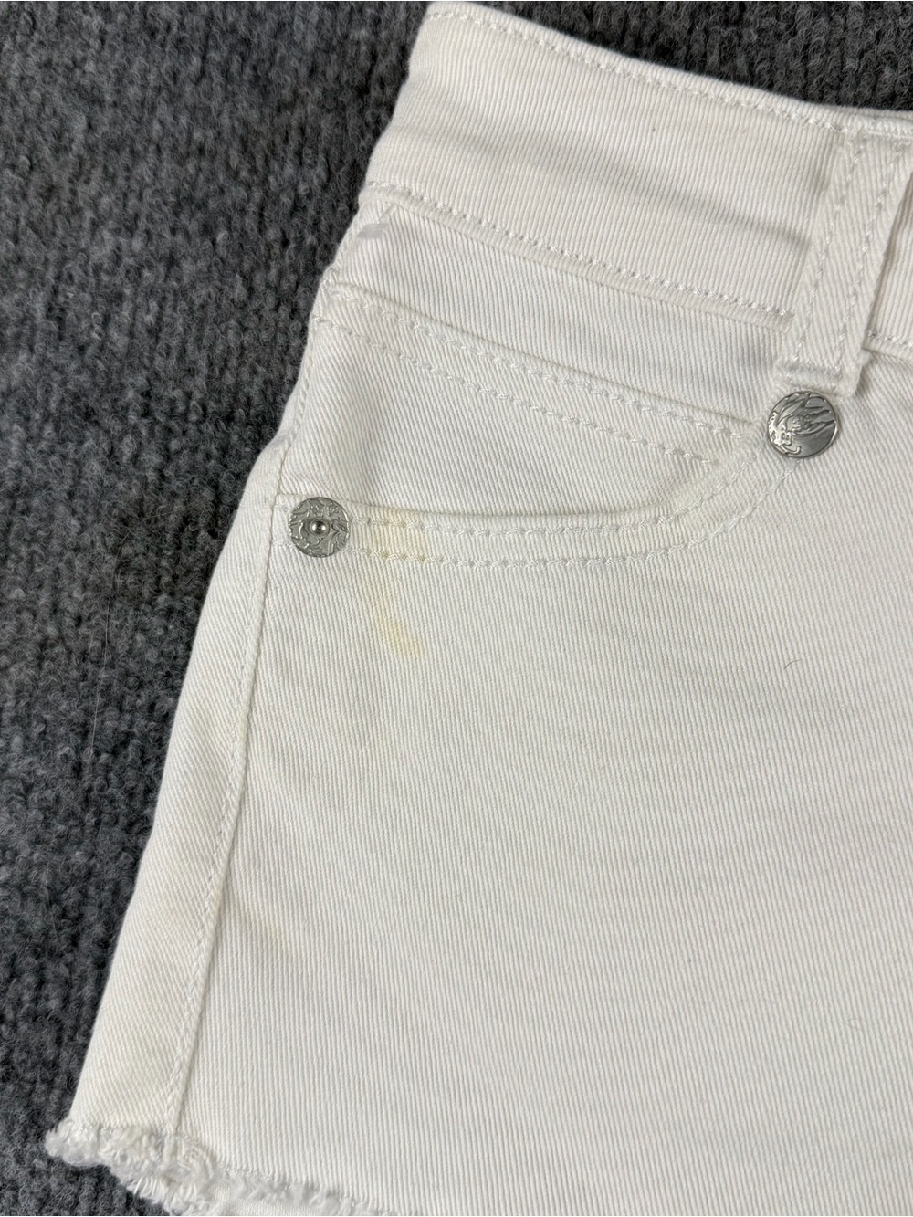 Paris Blues Cut Off Jean Shorts Womens Size 5 30W White Short Shorts Booty Short - Picture 5 of 9